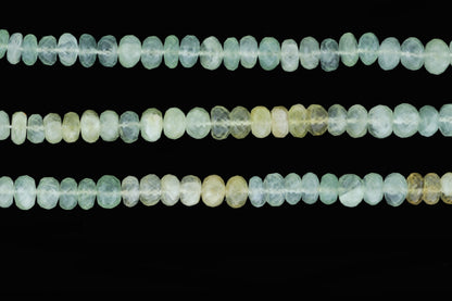 Ombre Green Prehnite 6mm Faceted Rondelles