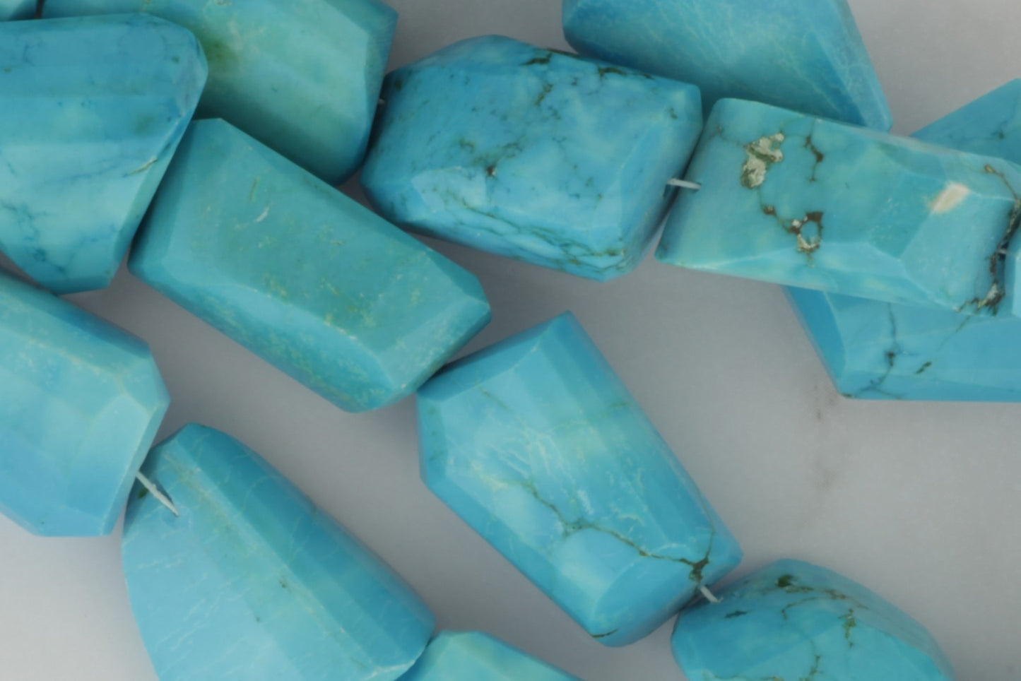 Blue Turquoise (R) 16x12mm Faceted Nuggets