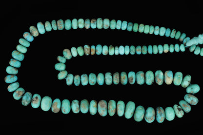 Natural Blue and Black Turquoise 6mm Faceted Rondelles