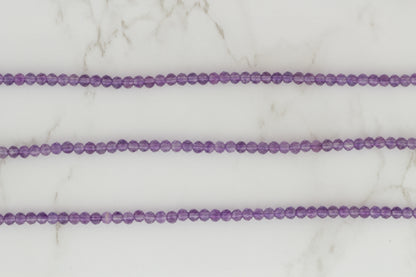 Purple Amethyst 3.5mm Faceted Rounds