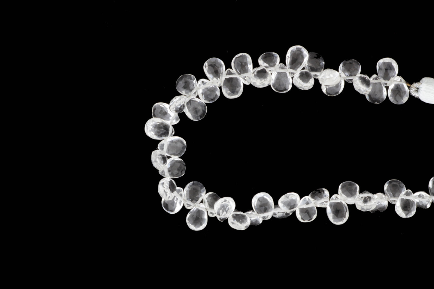 Clear Rock Crystal Quartz 7x5mm Faceted Pear Shaped Briolettes