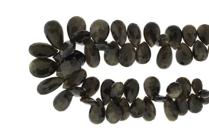 Cat's Eye Feldspar 15x9mm Faceted Pear Shaped Briolettes