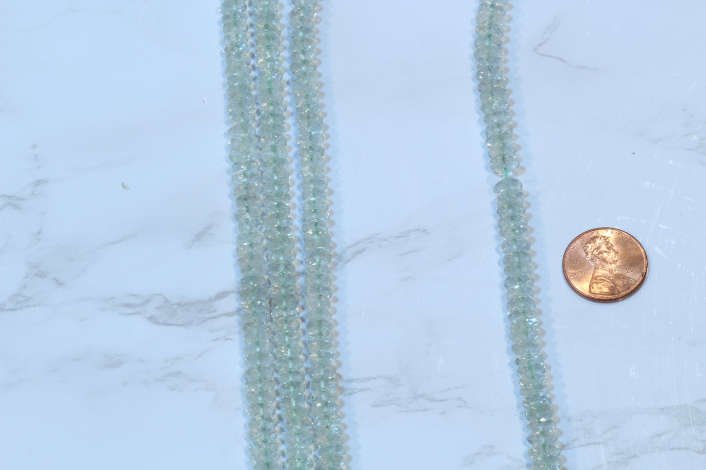 Green Amethyst 6mm German Cut Faceted Rondelles