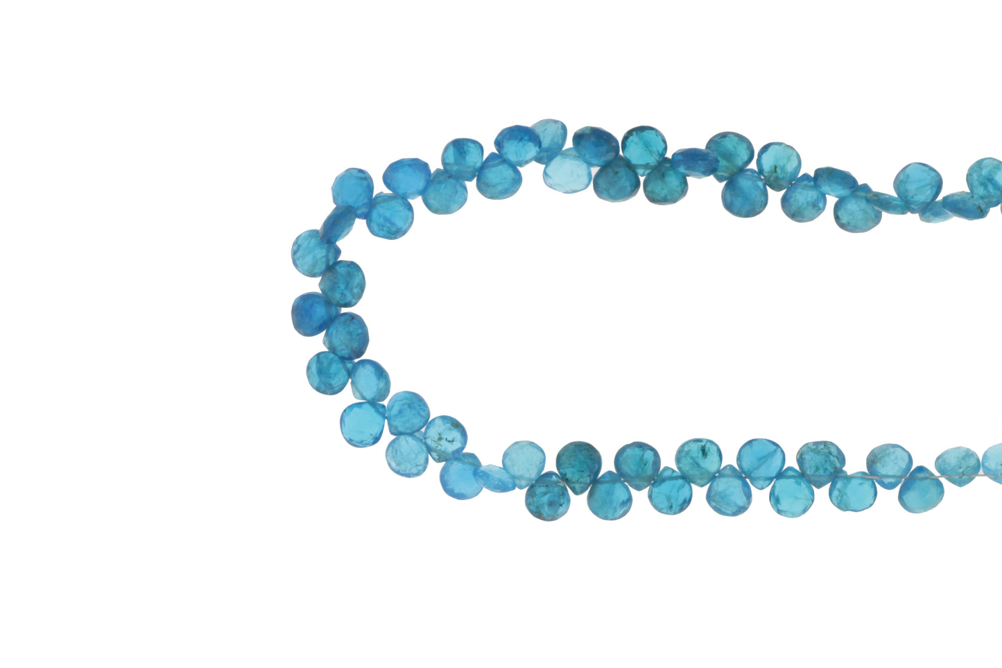 Neon Blue Apatite 5mm Faceted Heart Shaped Briolettes