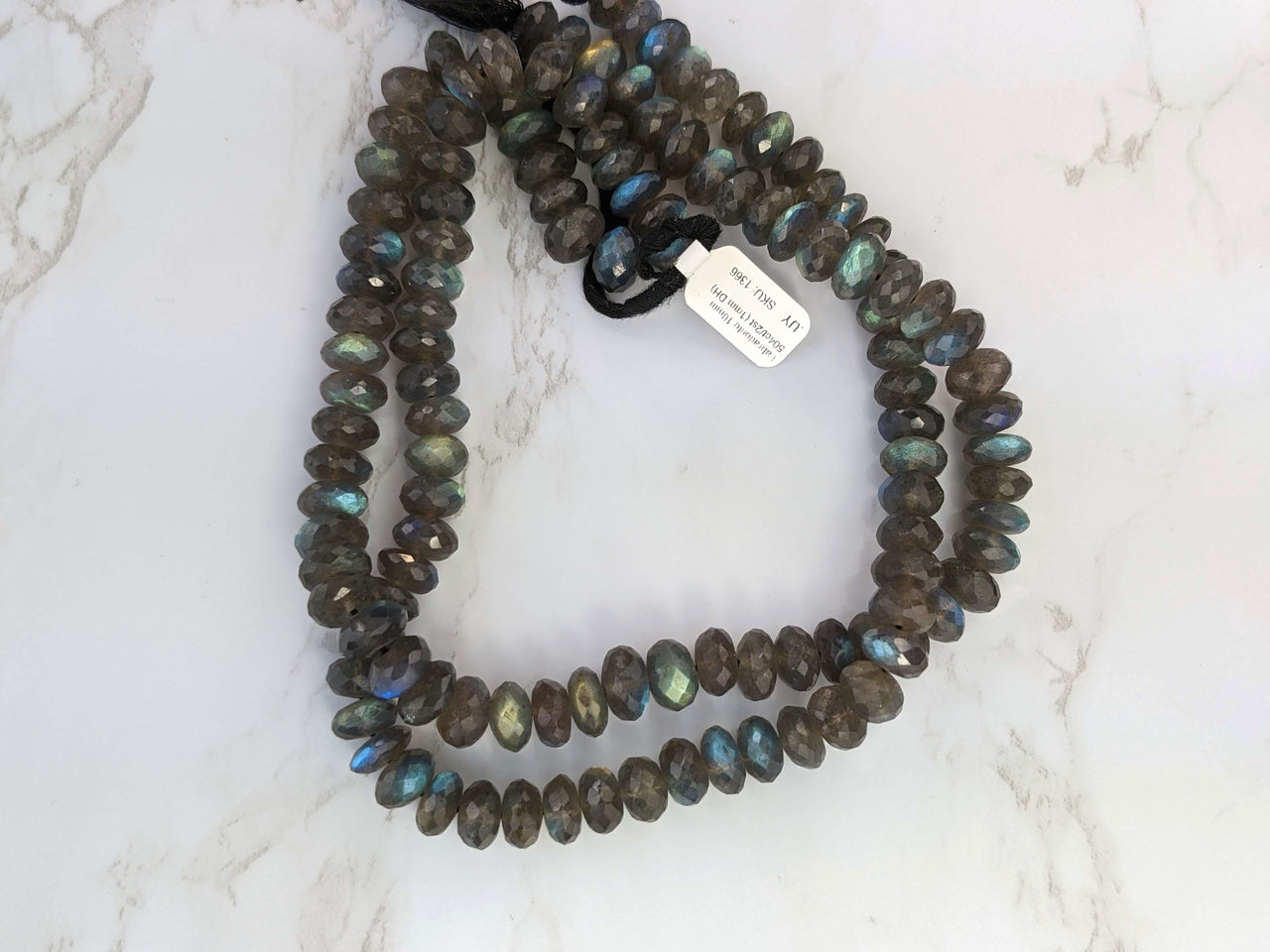 Natural Blue Labradorite 10mm Faceted Rondelles
