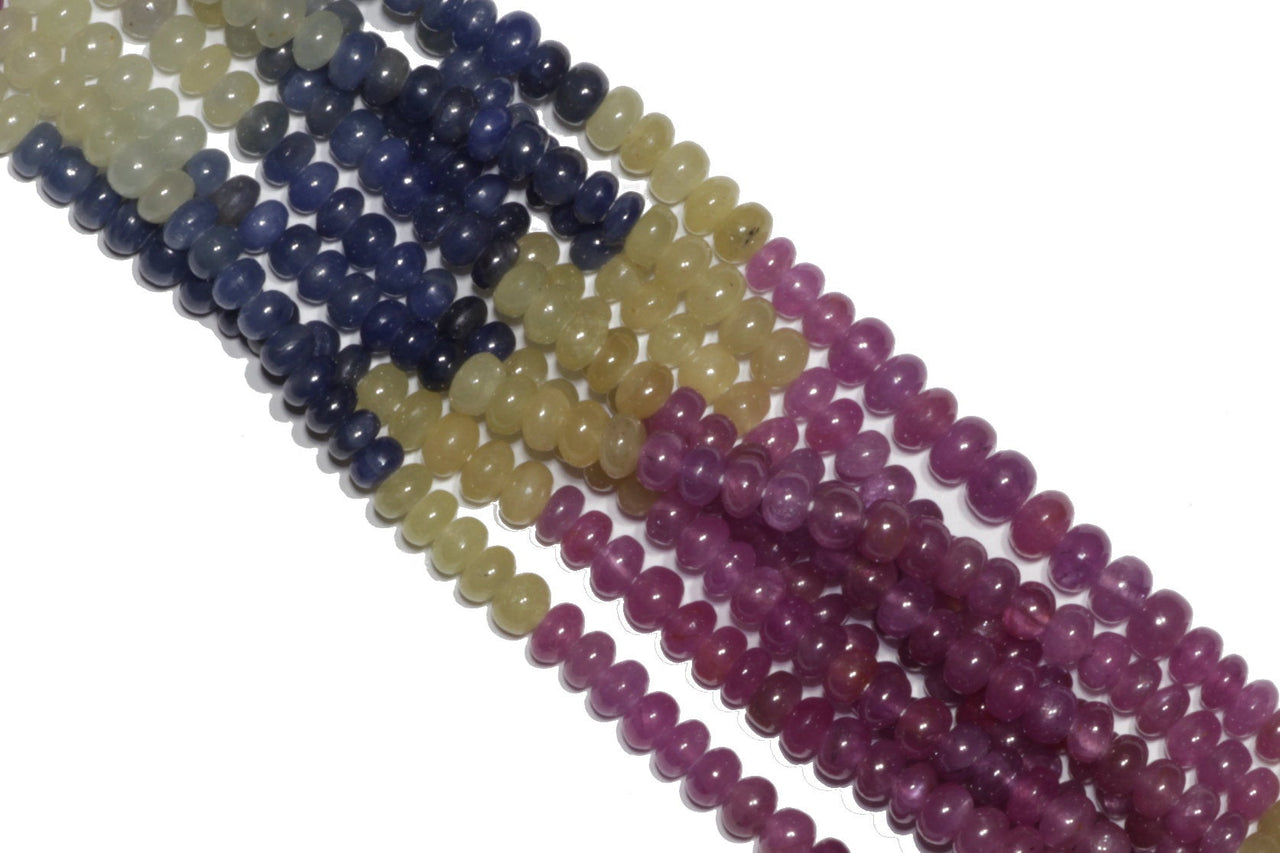 Multi Sapphire 5mm Smooth Rondelles