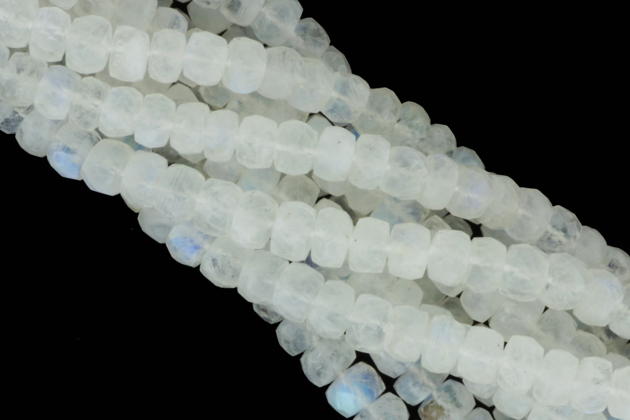 Rainbow Moonstone 5mm Faceted Rondelles