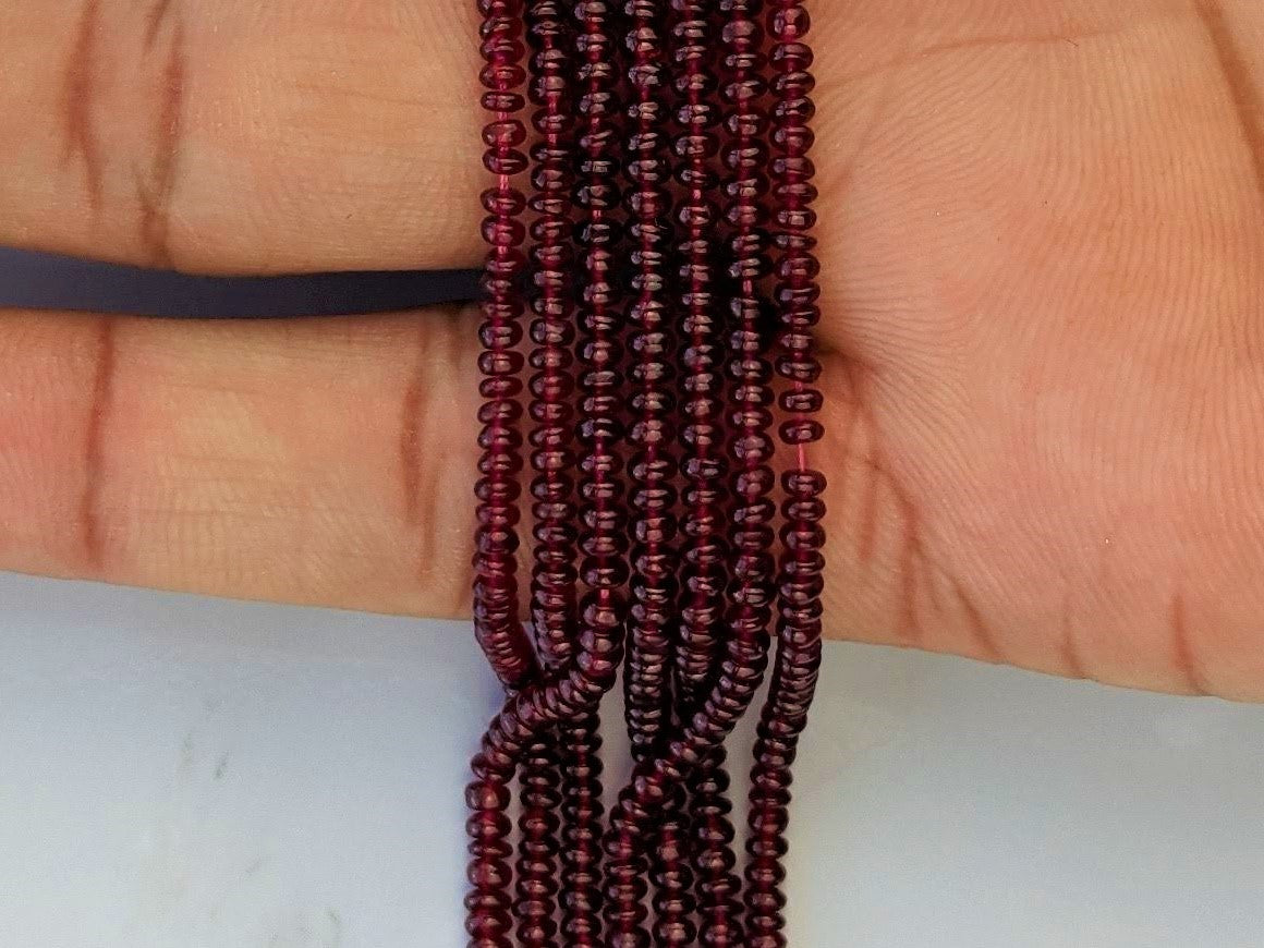 Red Ruby 3mm Smooth Rondelles