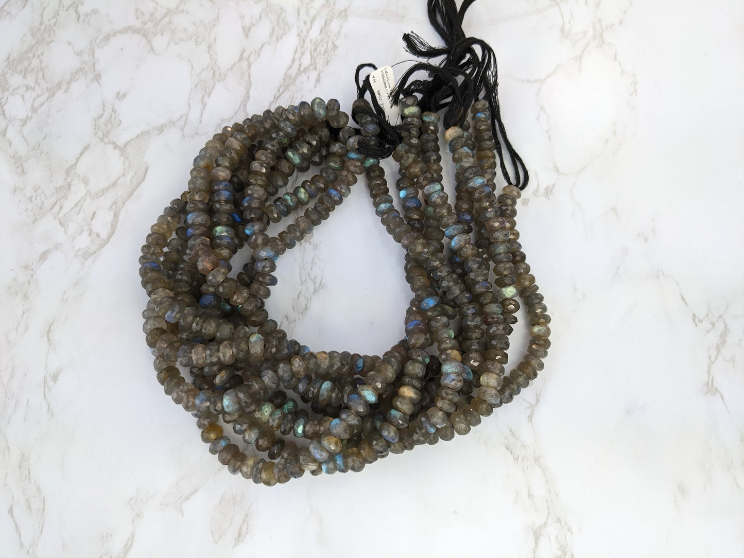 Blue Labradorite 7mm Faceted Rondelles