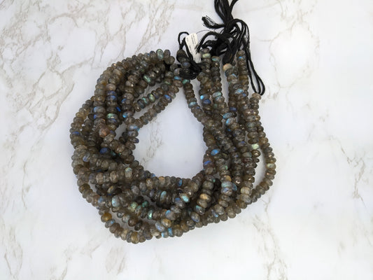 Blue Labradorite 7mm Faceted Rondelles