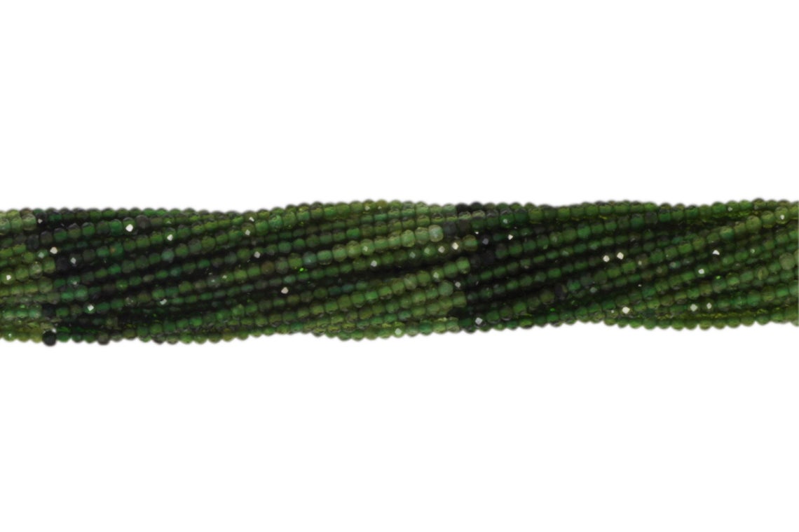 Ombre Green Tourmaline 2.5mm Faceted Rounds