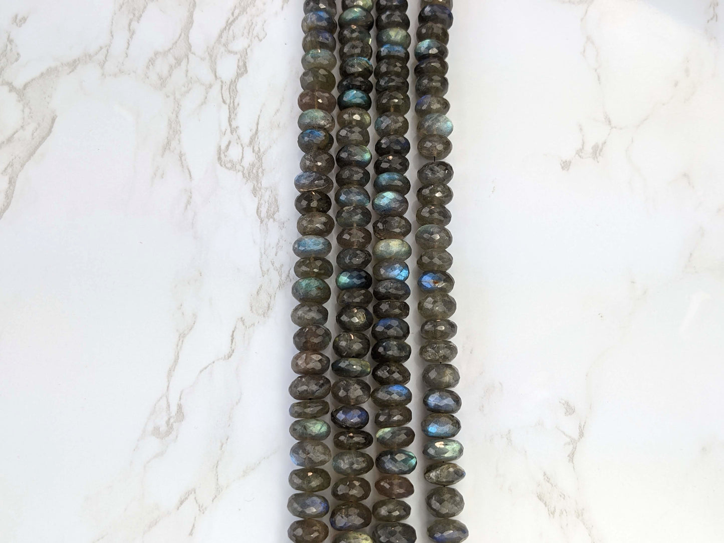 Blue Labradorite 10mm Faceted Rondelles