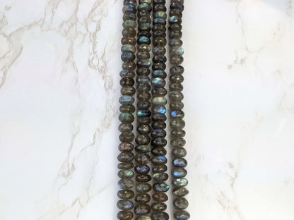 Blue Labradorite 10mm Faceted Rondelles