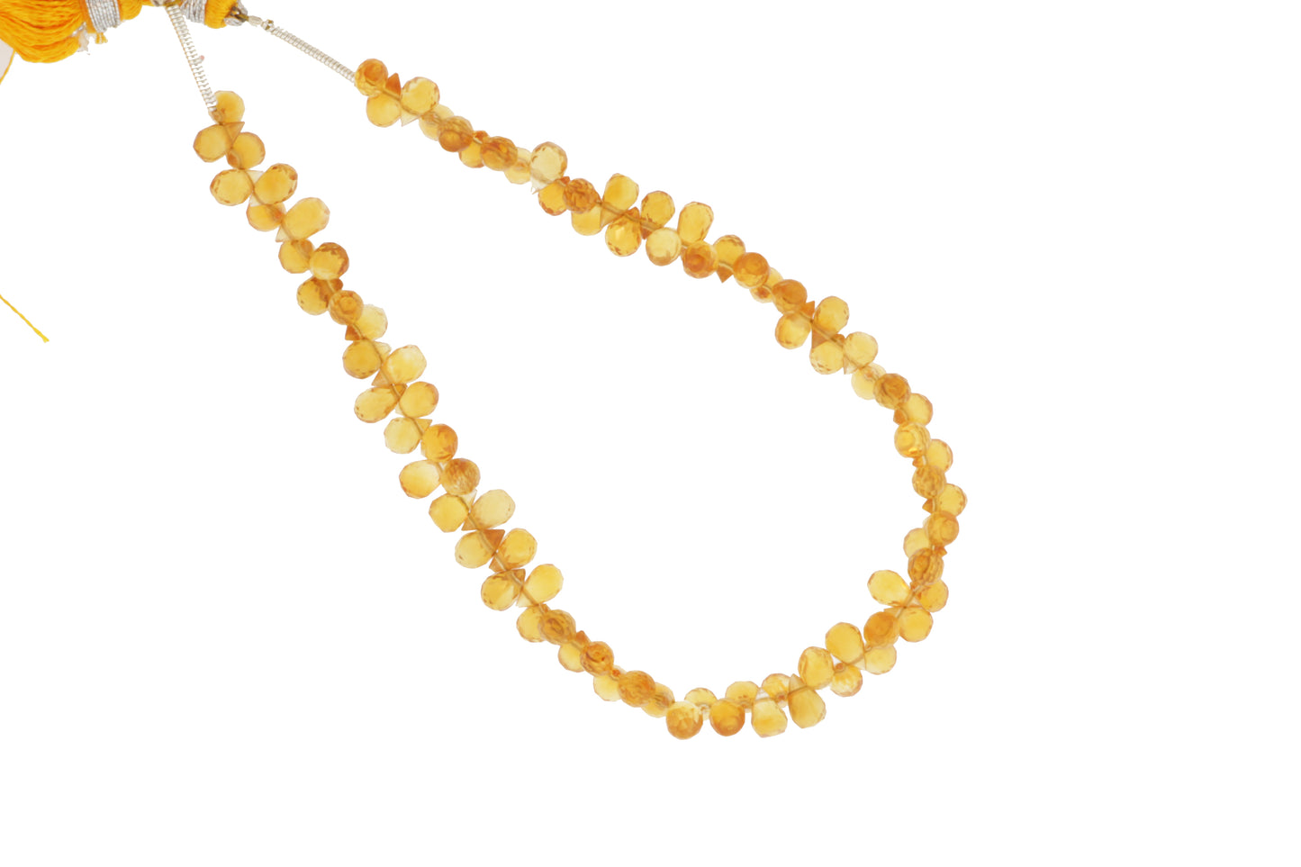 Dark Yellow Citrine 5x3mm Faceted Teardrop Briolettes