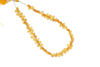 Dark Yellow Citrine 5x3mm Faceted Teardrop Briolettes
