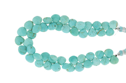Natural Blue Turquoise 9mm Faceted Heart Shaped Briolettes