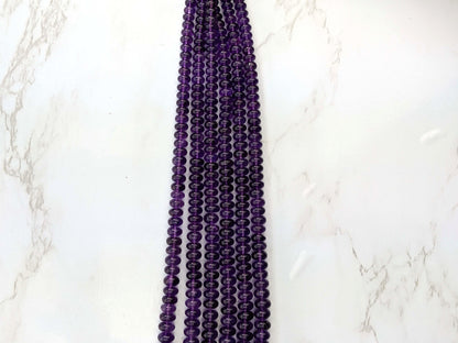 Purple Amethyst 5mm Smooth Rondelles