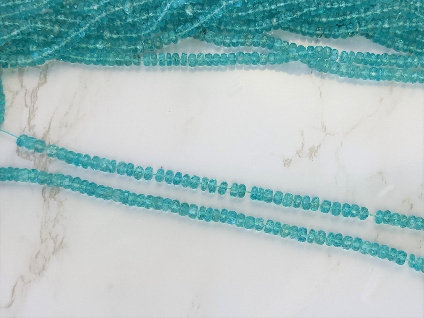 Sea Blue Apatite 5mm Faceted Rondelles