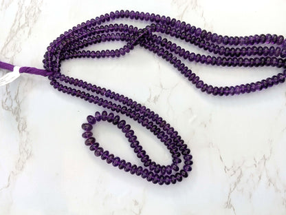 Purple Amethyst 5mm Smooth Rondelles