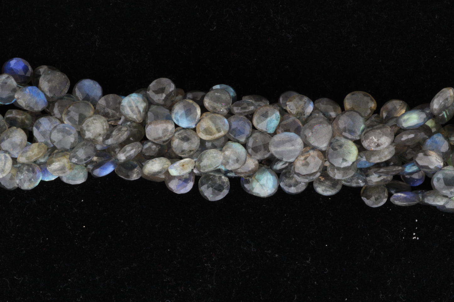 Blue Labradorite 8mm Faceted Heart Shaped Briolettes