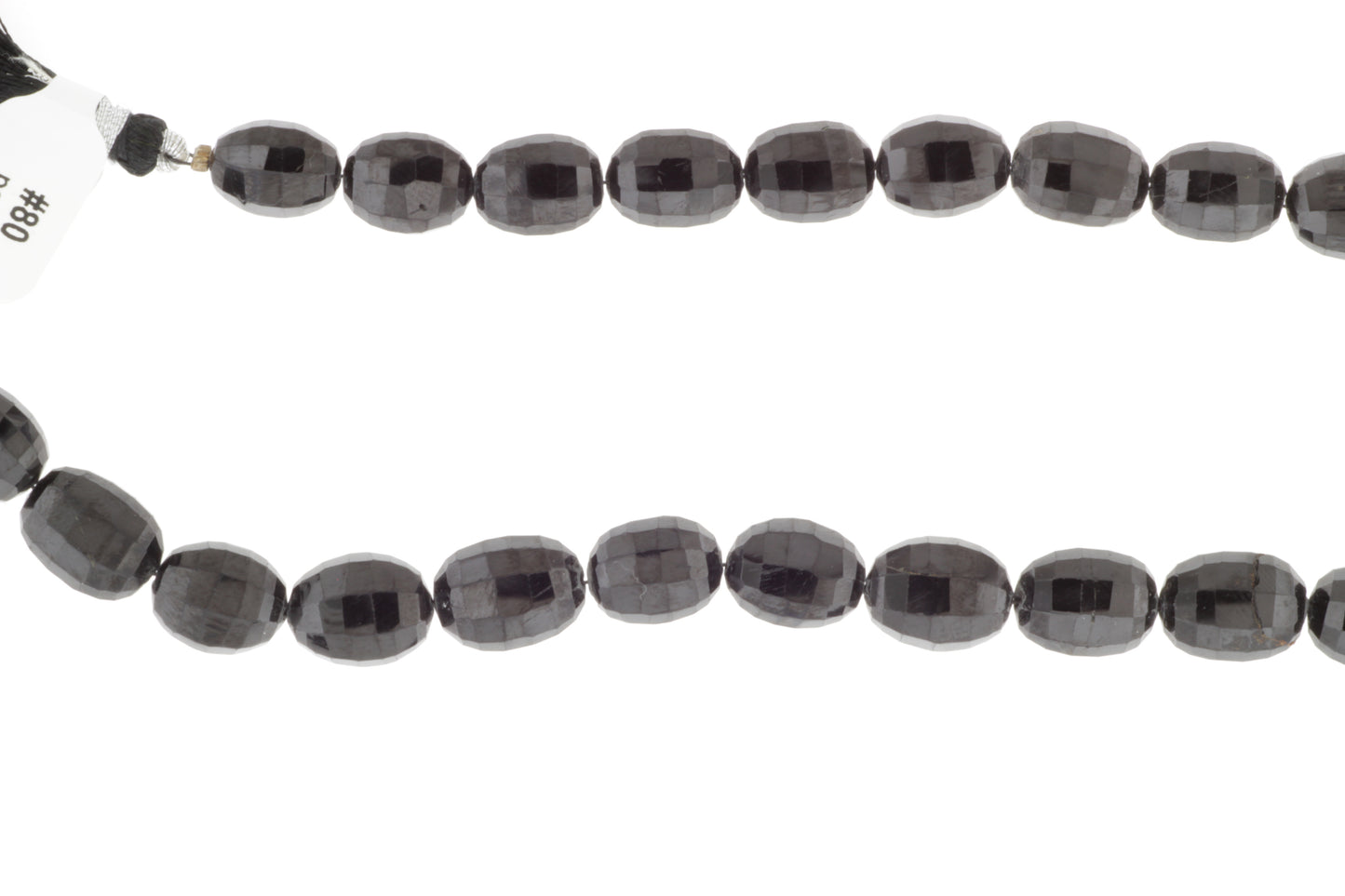 Black Spinel 12x9mm Faceted Drums