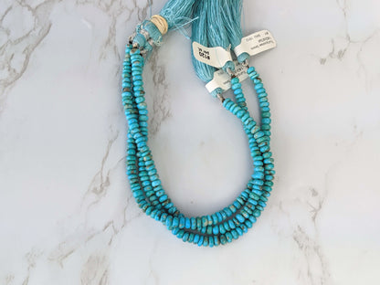 Natural Light Blue Turquoise 5mm Smooth Rondelles