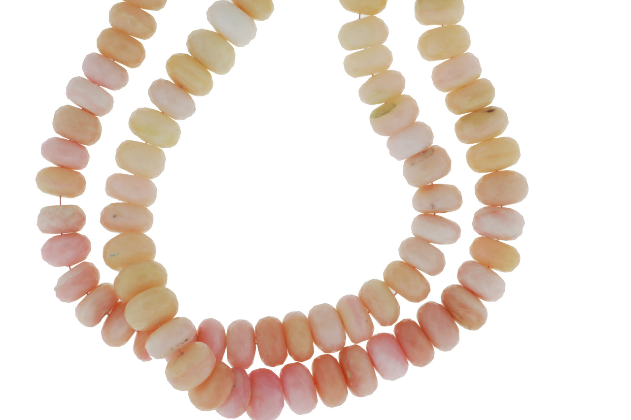 Ombre Pink Opal 10mm Faceted Rondelles