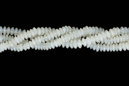 Coated White Moonstone 8mm German Cut Faceted Rondelles