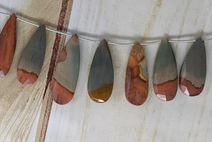 Bi-Color Agate 25x10mm Faceted Pear Shaped Briolettes