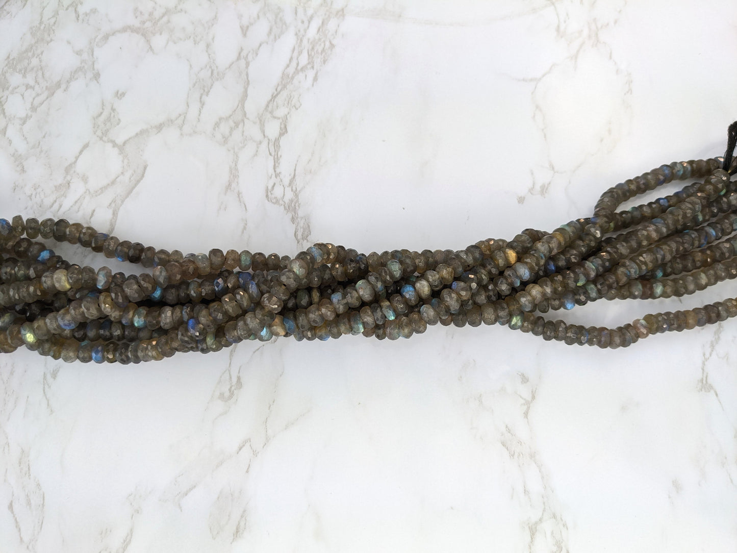 Blue Labradorite 7mm Faceted Rondelles