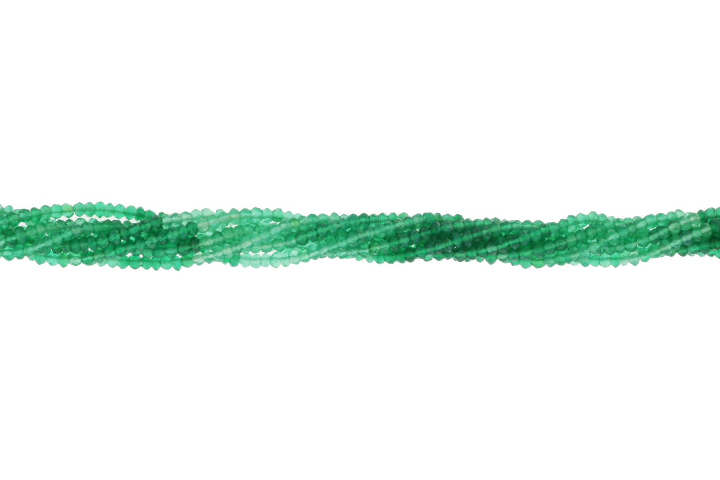 Ombre Green Onyx 2.5mm Faceted Rondelles