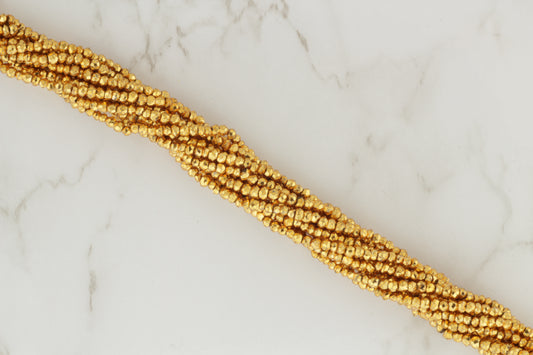 Gold Plated Pyrite 2.5mm Faceted Rondelles