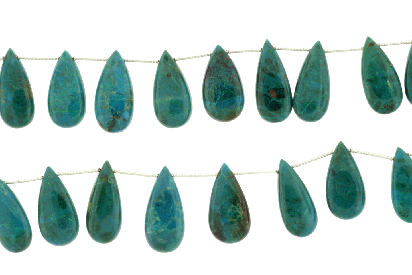 Blue Green Chrysocolla 22x12mm Smooth Pear Shaped Briolettes