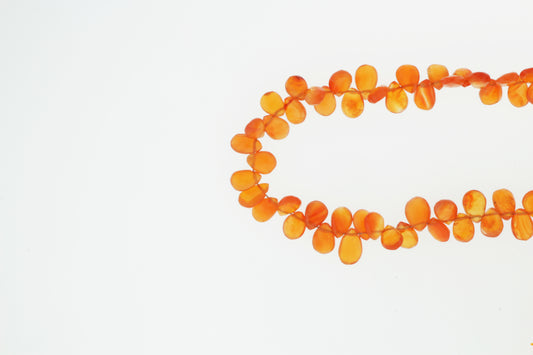 Orange Carnelian 7x5mm Faceted Pear Shaped Briolettes