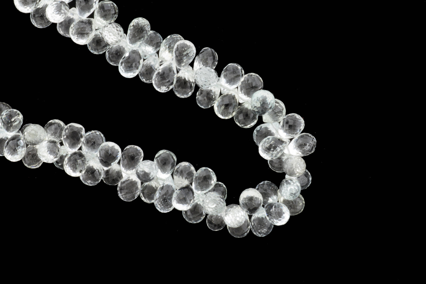 White Topaz 9x6mm Faceted Teardrop Briolettes