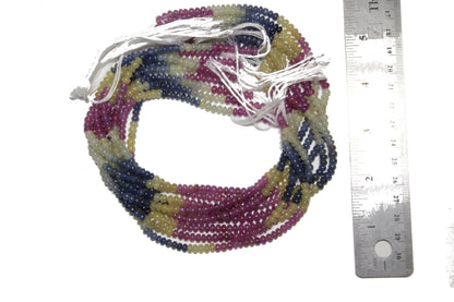 Multi Sapphire 5mm Smooth Rondelles