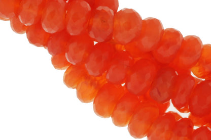 Orange Carnelian 8mm Faceted Rondelles