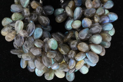 Blue Labradorite 12x8mm Smooth Pear Shaped Briolettes