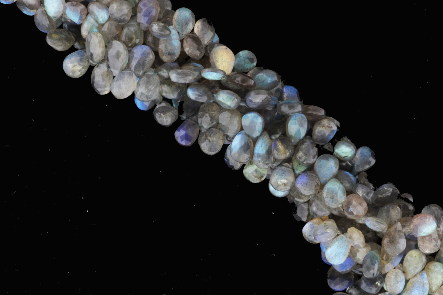 Blue Labradorite 8x6mm Faceted Pear Shaped Briolettes