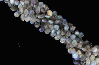 Blue Labradorite 8x6mm Faceted Pear Shaped Briolettes