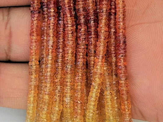 Ombre Orange and Yellow Fire Sapphire 3mm Faceted Tires
