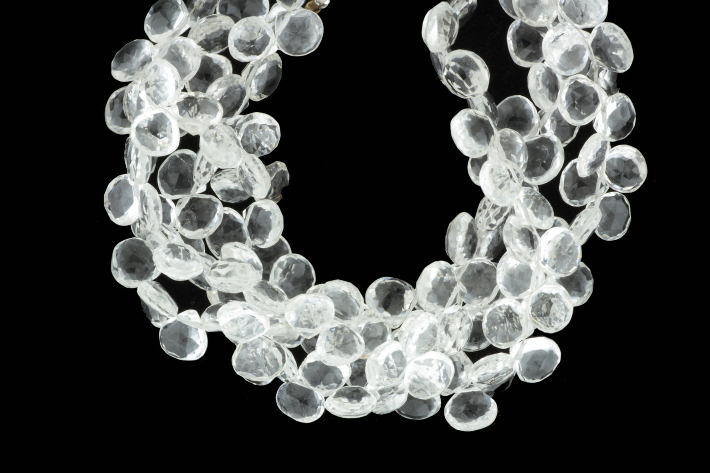 Clear Rock Crystal Quartz 8mm Faceted Heart Shaped Briolettes