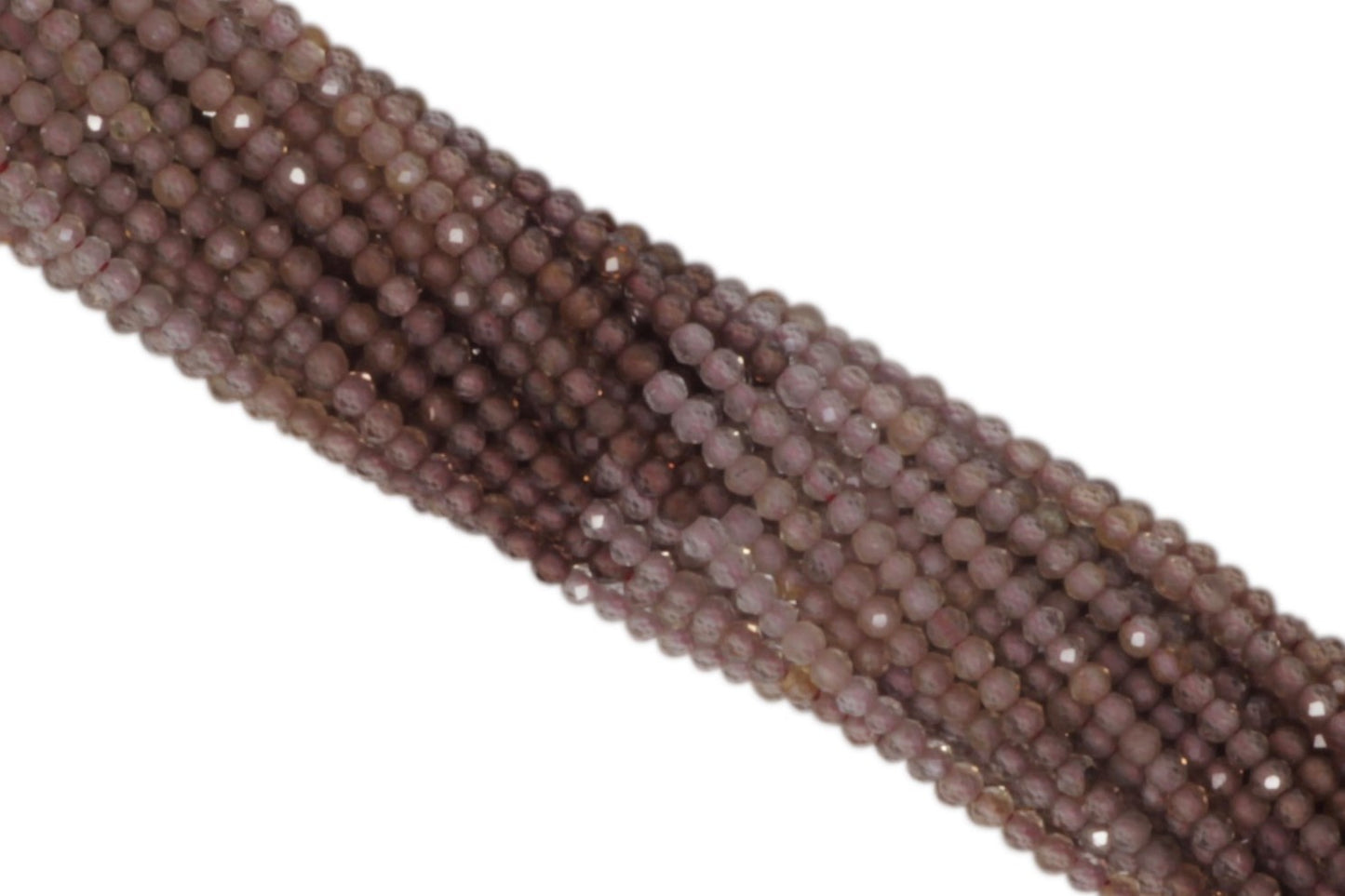 Ombre Light Red Zircon 2mm Faceted Rondelles