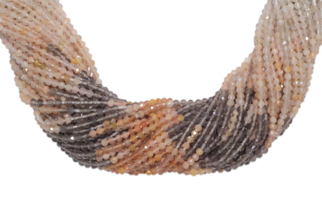 Multi Moonstone 2mm Faceted Rounds