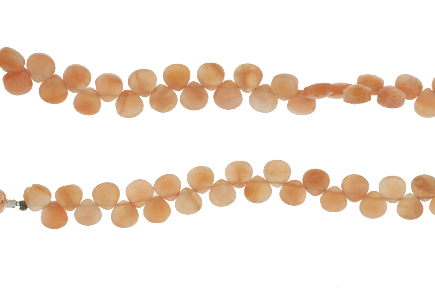 Peach Moonstone 7mm Faceted Heart Shaped Briolettes