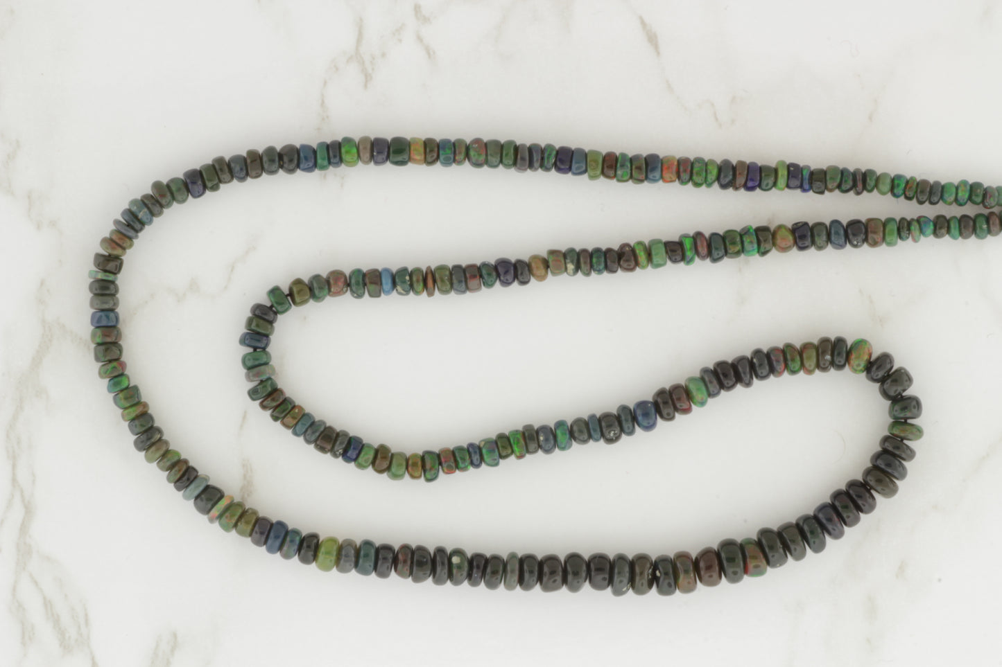 Black Ethiopian Opal 3mm Smooth Rondelles