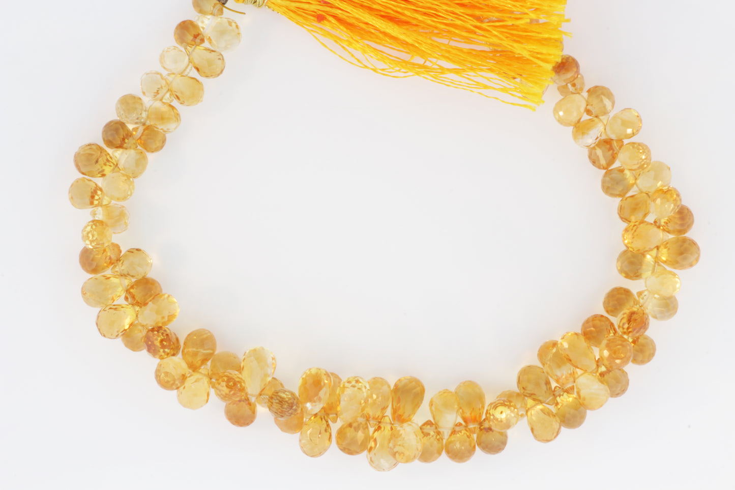 Yellow Citrine 6x4mm Faceted Teardrop Briolettes
