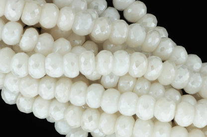 White Silverite 6mm Faceted Rondelles