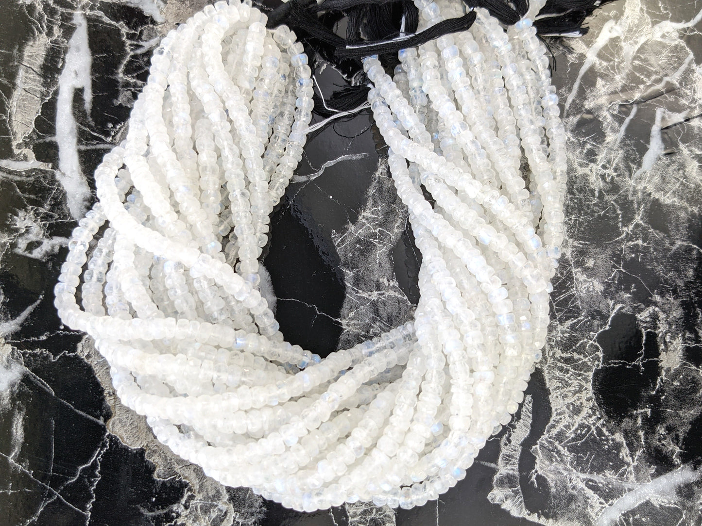 Rainbow Moonstone 5.5mm Faceted Rondelles