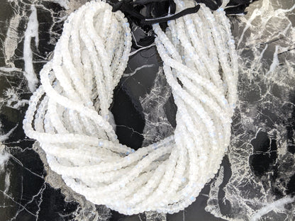 Rainbow Moonstone 5.5mm Faceted Rondelles